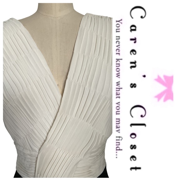 DKNY Black & White Chiffon Stretch Knit Cocktail Skater Fit & Flare Dress - Picture 11 of 16